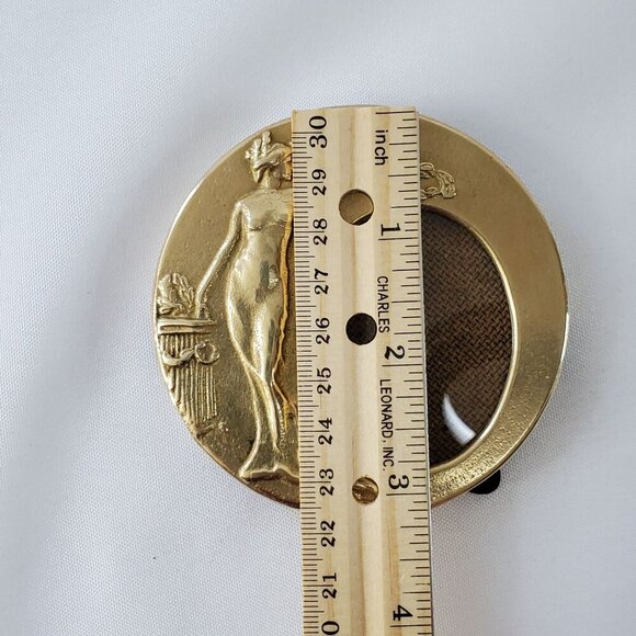 VTG Brass Nude Lady Goddess Of Victory Mini Solid Brass Frame 1920s Art Nouveau - Picture 3 of 7